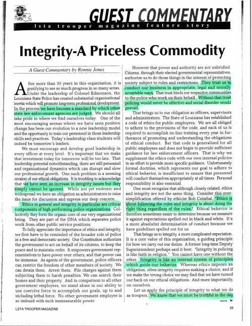 INTEGRITY 1