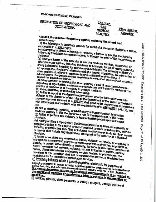 GROUNDS FOR DISCIPLINE