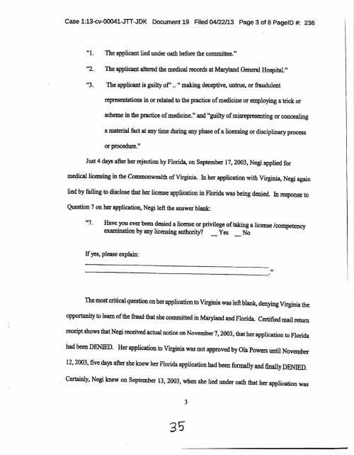 VIRGINIA QUESTIONNAIRE